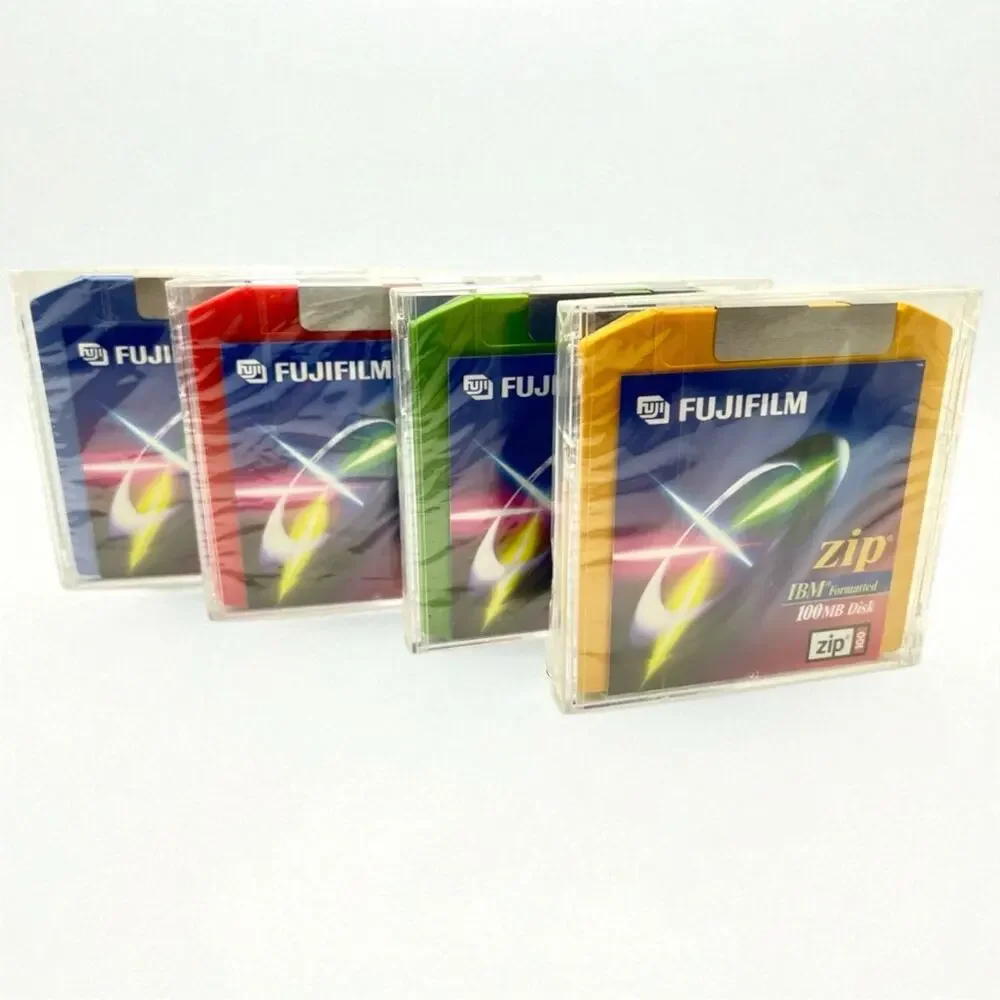 Lot of 4 Fujifilm IBM Formatted 100MB Zip Disks Diskette NEW Still Sealed